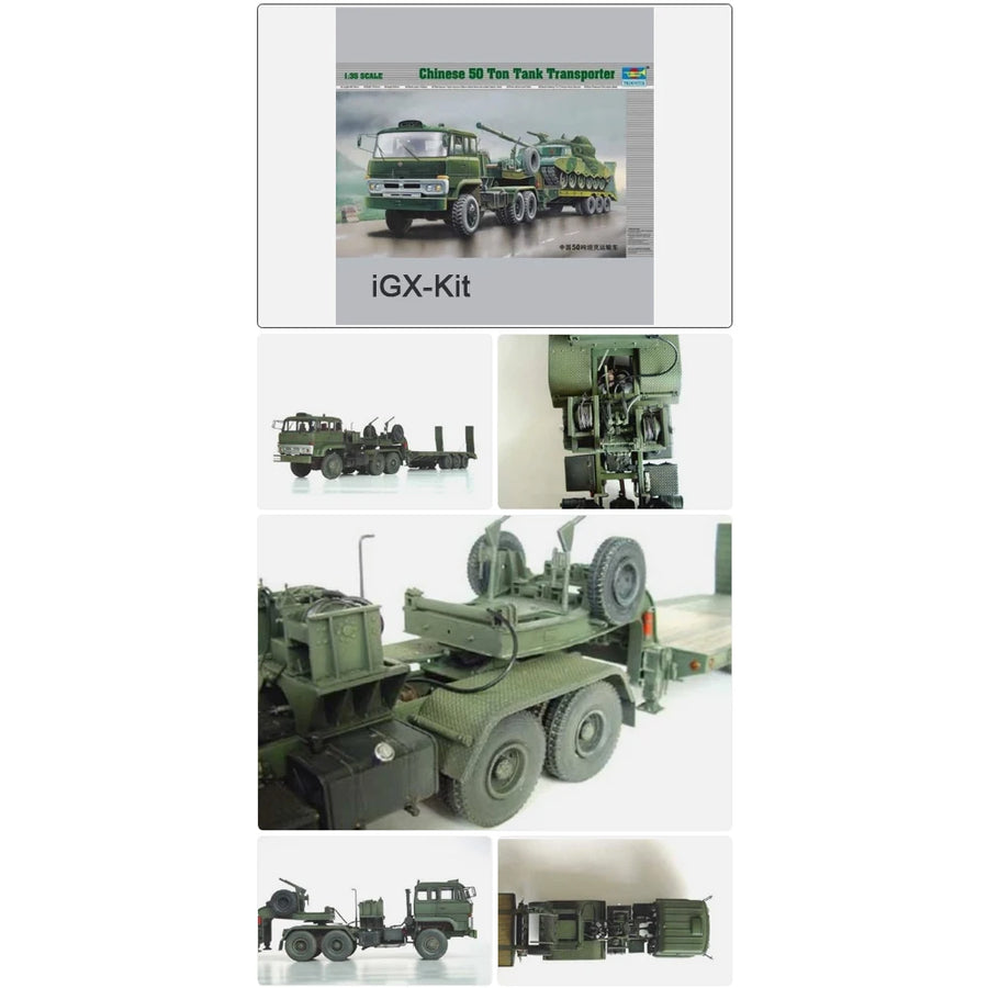 Trumpeter 00201 1/35 Chinese 50 T Tank Transport Vehicle Handcraft Collectible Toy Plastic Assembly Building Model Kit
