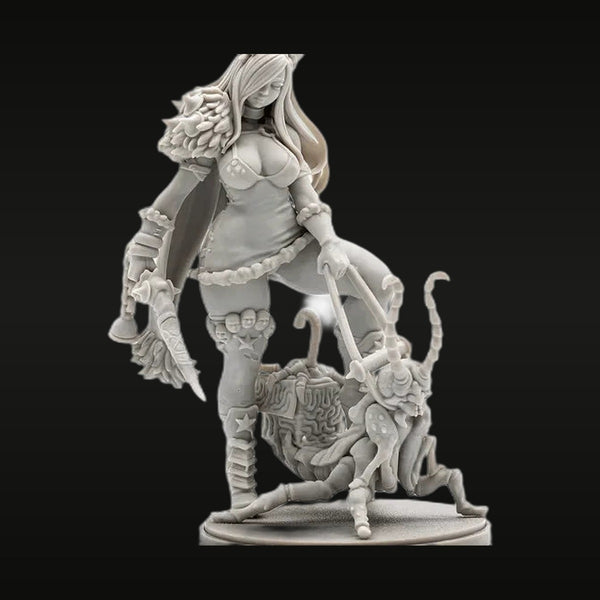Fantasy Elf Sorceress with Demon Companion 75mm Resin Figure Kit