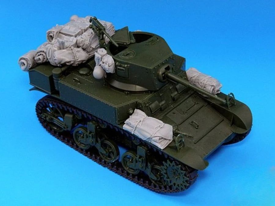 1/35 Scale Die-Cast Resin Model Assembled Kit M3A1 Stuart Tank Accessories Set (No Tank) Unassembled and Unpainted