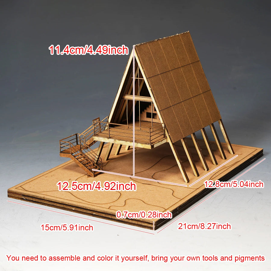 Assembly Architectural Building Model Sand Table Country House Streetscape Diorama Scale Model Kit Display Base Stand 1/72