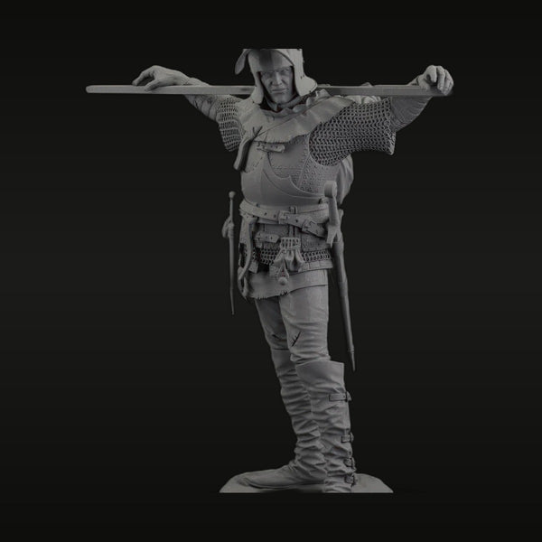 Medieval Knight with Pike T-Pose 1/24 Resin Figure Kit