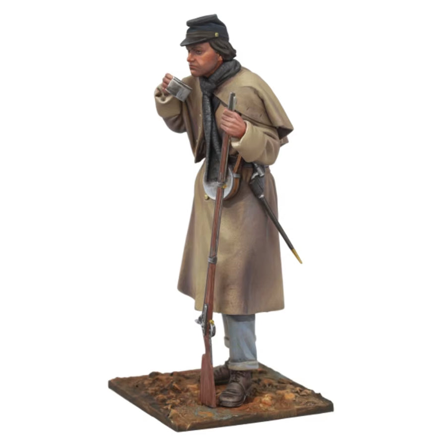 American Civil War Confederate Infantryman with Cup 75mm Resin Figure - resin model view 2