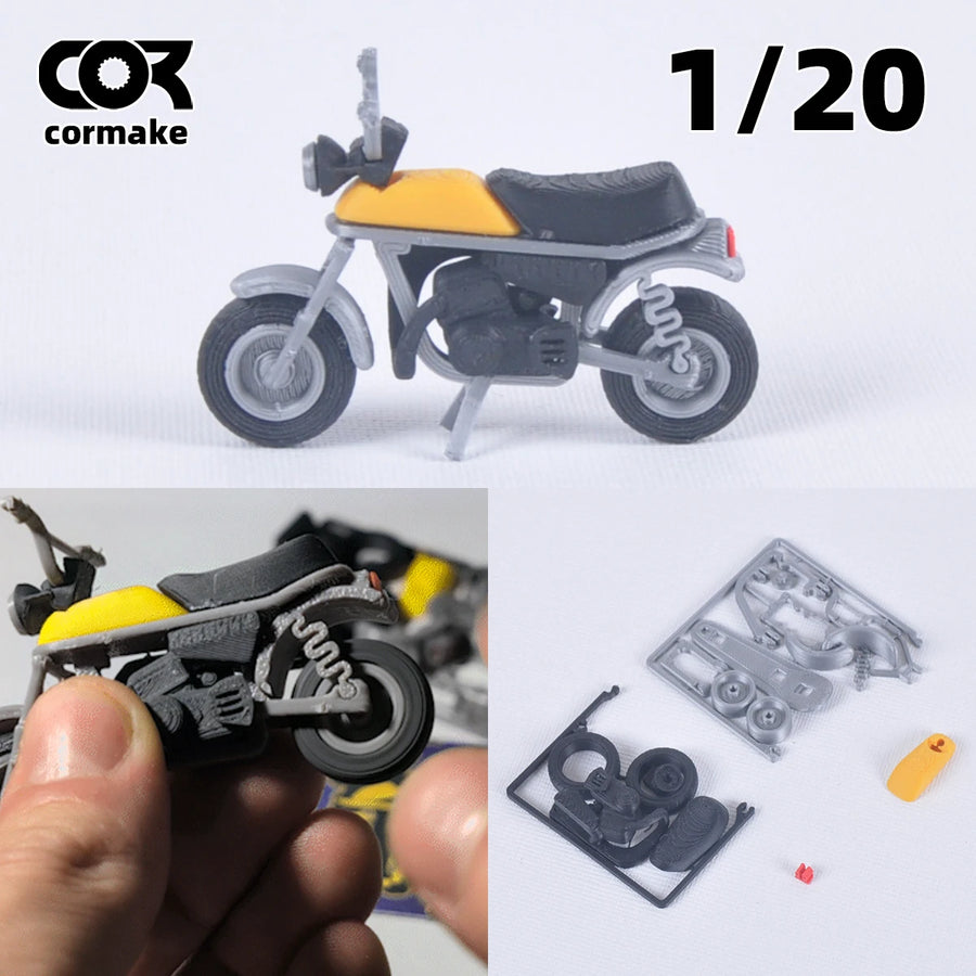 Yellow & Black Cafe Racer Motorcycle 1/20 Resin Model Kit - resin model view 2