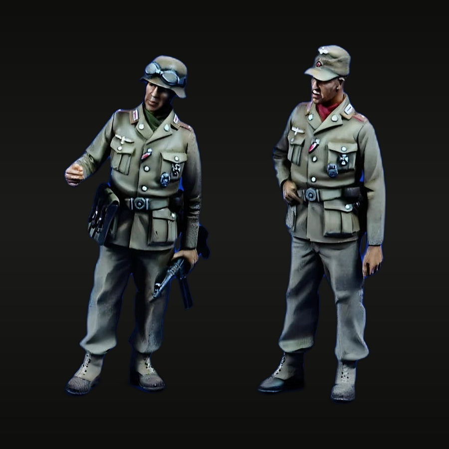 WWII German Africa Korps Officers Set 1/35 Resin Figure Kit - unpainted resin model kit