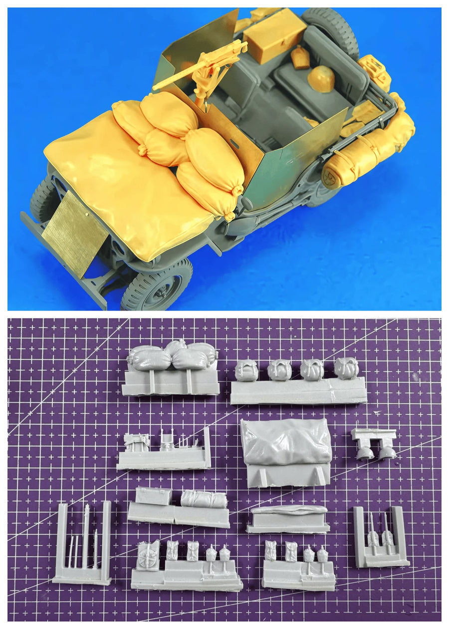 1/35 Scale Military Vehicle Cargo Load Resin Miniature Parts Kit - 1/35 resin model view 3