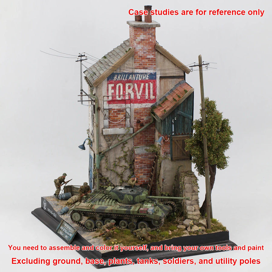 Brillantine Forvil French Town Building 1/35 Resin Diorama Kit - resin model view 4