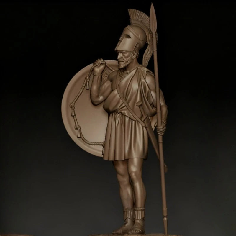 Ancient Greek Hoplite Warrior with Shield 75mm Resin Figure Kit - 75mm resin model view 3