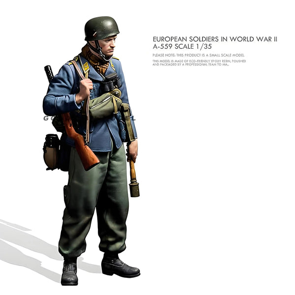 WWII European Soldiers 1/35 Scale Resin Figure Set (3 Figures)