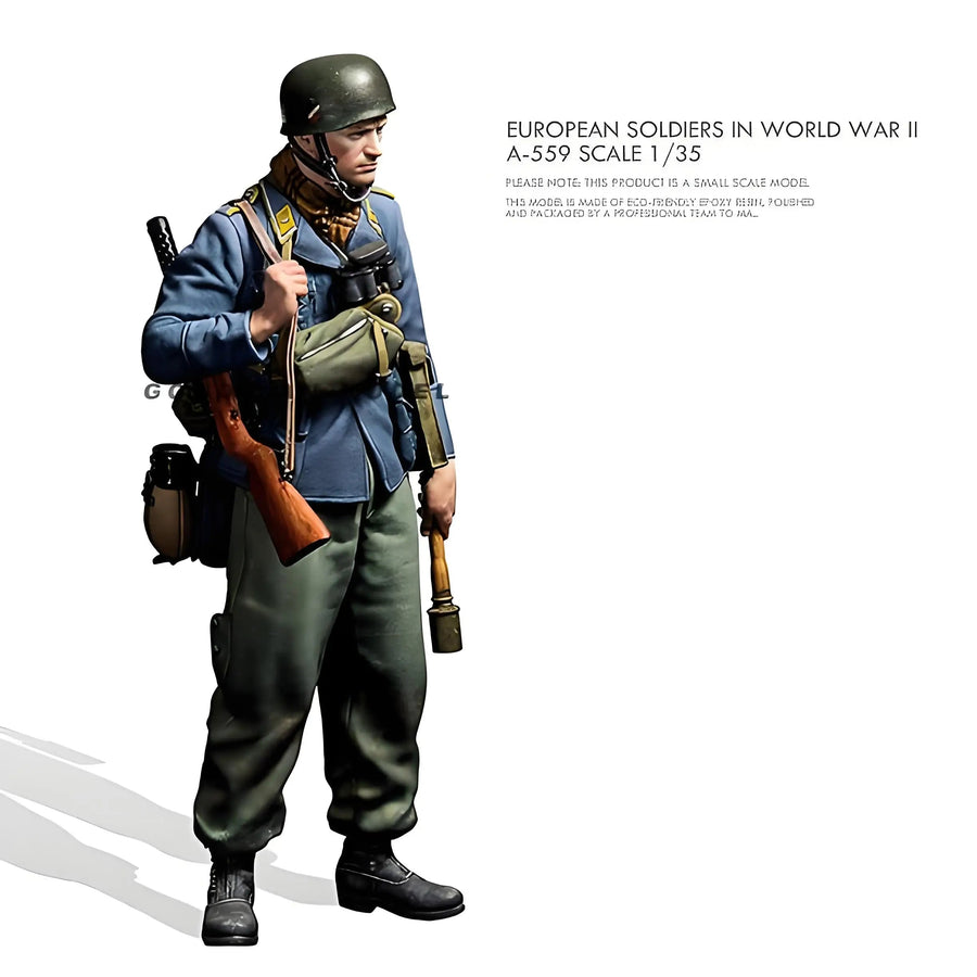 WWII European Soldiers 1/35 Scale Resin Figure Set (3 Figures) - unpainted resin model kit