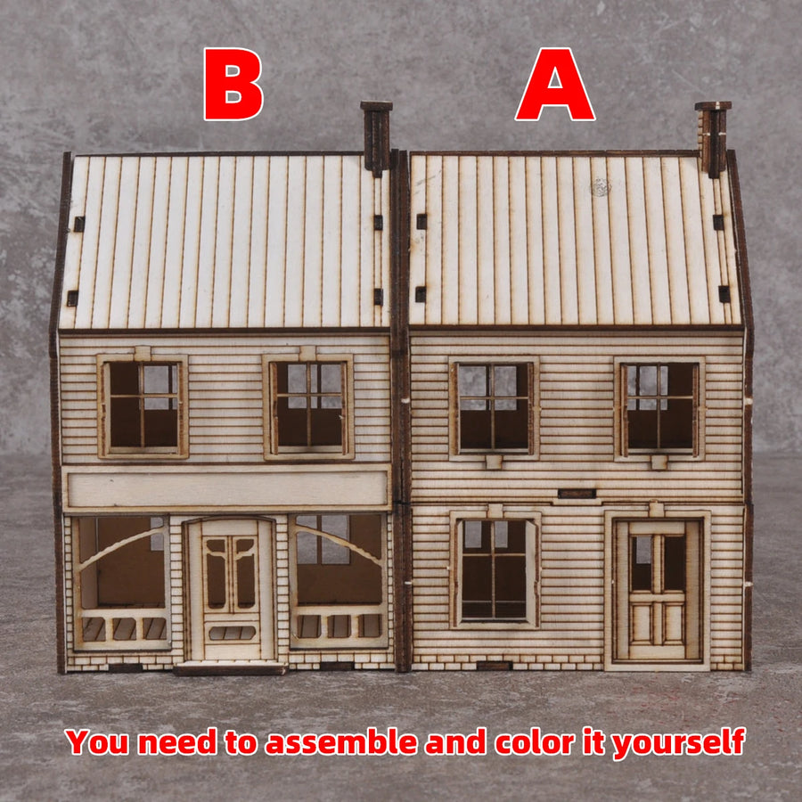 Two-Story Log Cabin House 1/72 Resin Terrain Diorama Kit - 1/72 resin model view 4
