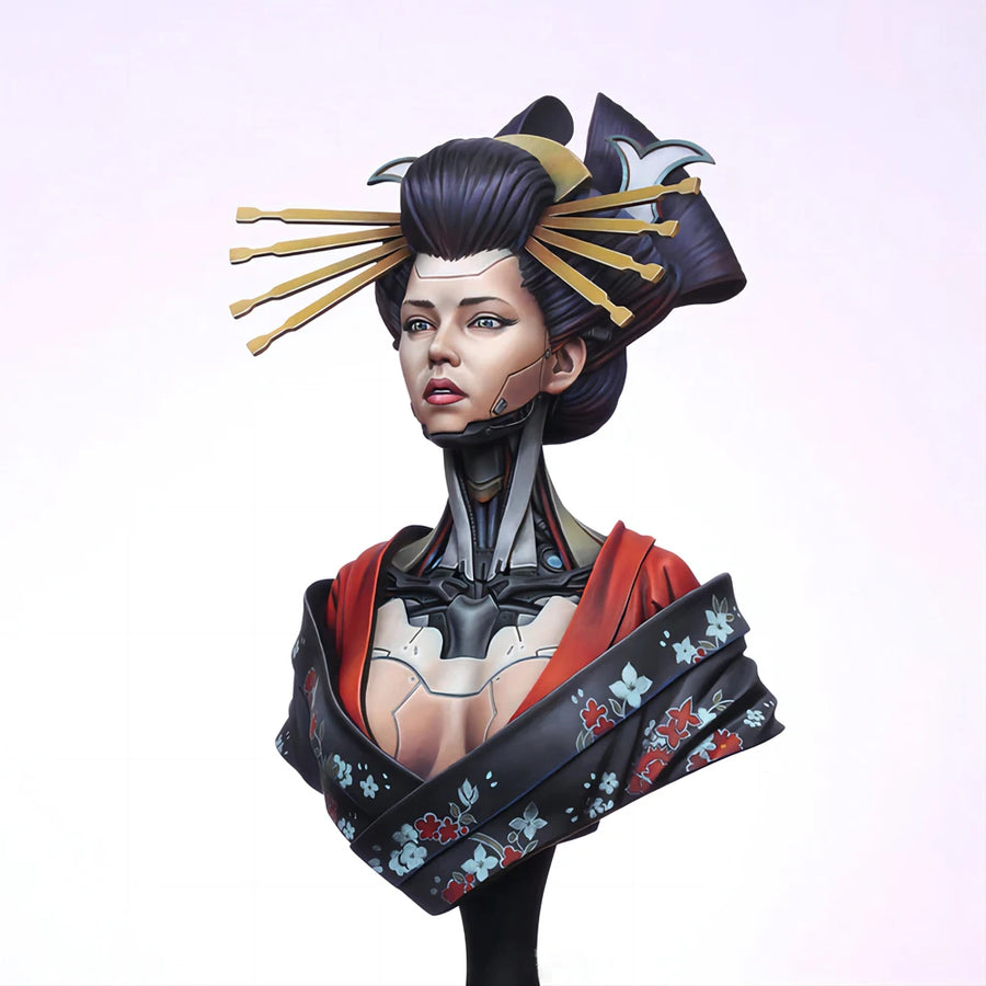 Cyberpunk Geisha Queen 1/12 Resin Bust Figure - 1/12 resin model view 4