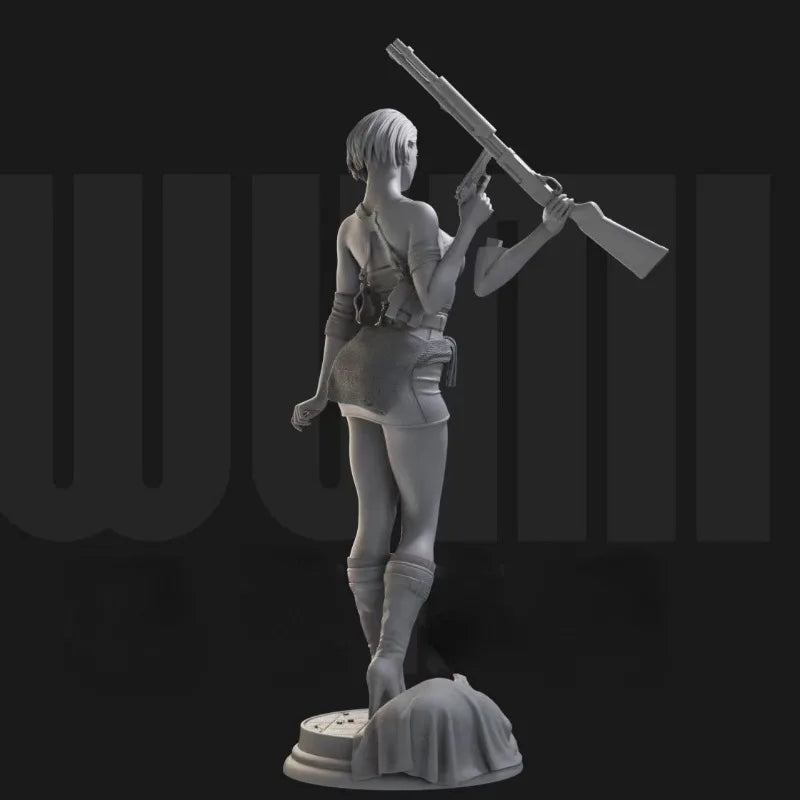 Female Commando with Rocket Launcher 1/24 Resin Figure Kit - 1/24 resin model view 2