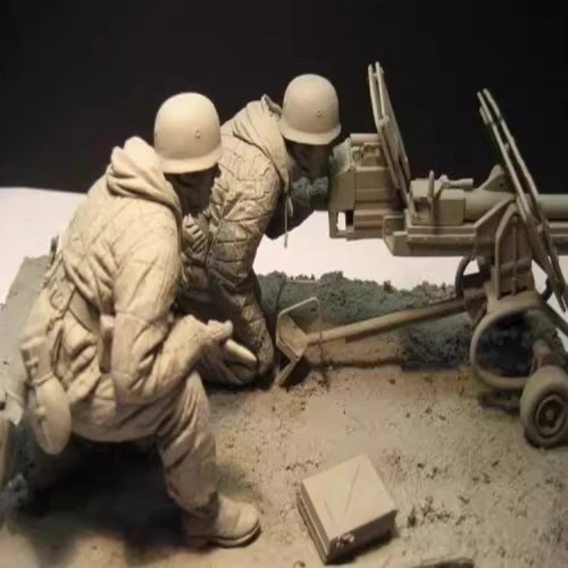 Modern Soldier with Gun Emplacement 1/16 Resin Diorama Kit - unpainted resin model kit - view 3