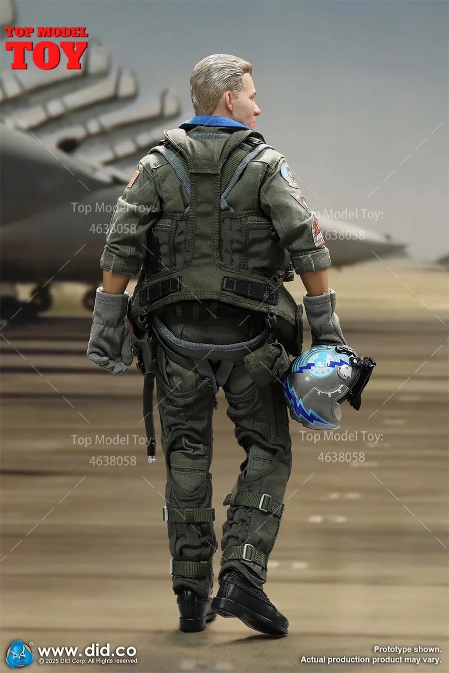 Modern US Navy F-14 Fighter Pilot 1/6 Scale Resin Figure Kit - 1/6 resin model view 4