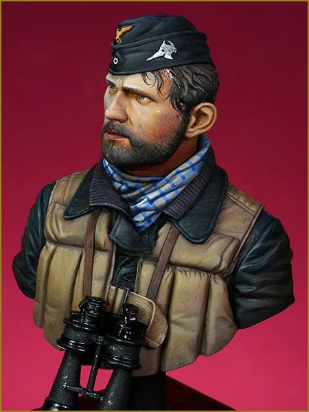 WWII German U-Boat Crew Member 1/35 Resin Bust Figure Set - 1/35 resin model view 3