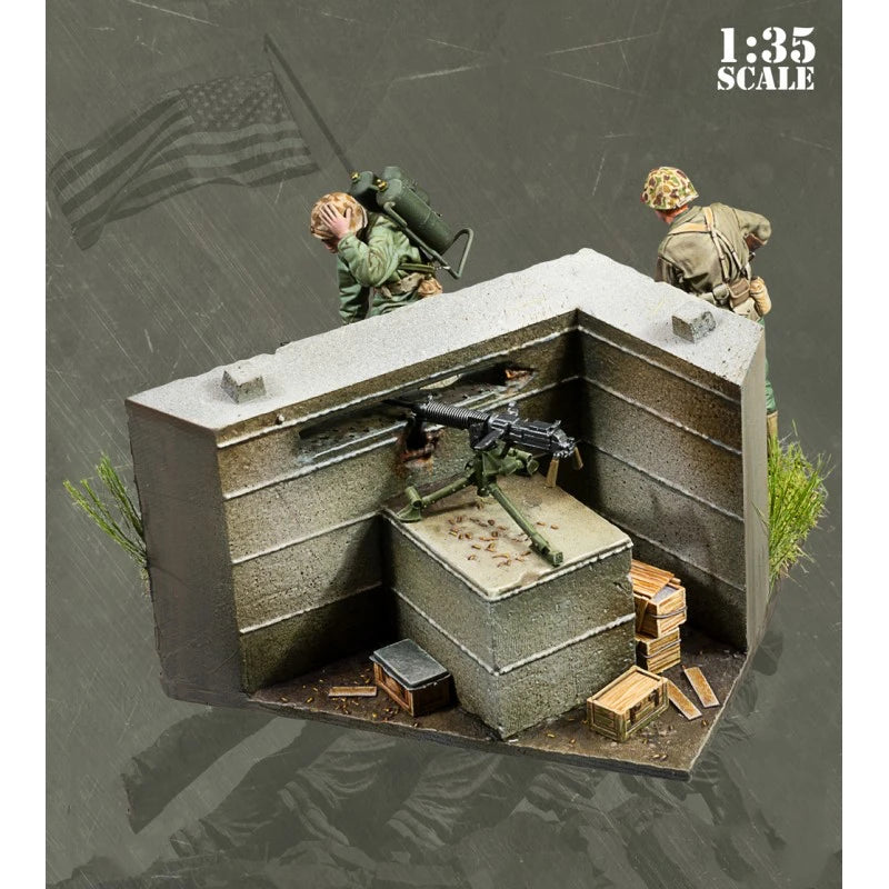 WWII US Army Soldiers Pacific Bunker Diorama 1/35 Resin Figure Set - 1/35 resin model view 2