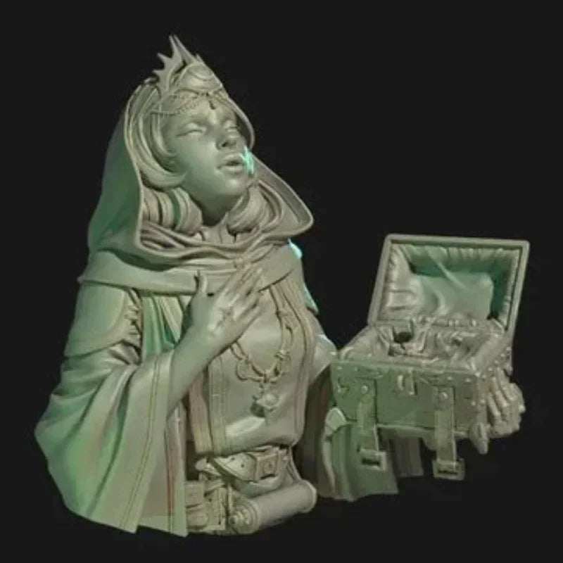 Egyptian Priestess with Treasure Chest 1/9 Resin Bust - 1/9 resin model view 2