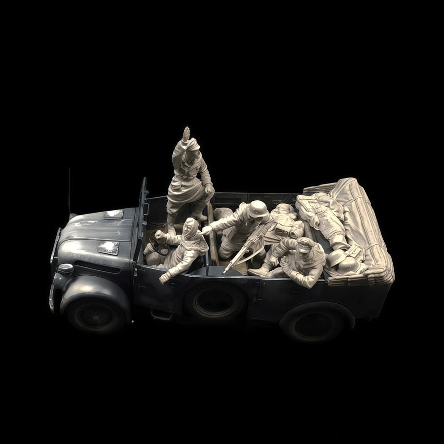 WWII German Infantry Squad Transport Diorama 1/35 Resin Kit - 1/35 resin model view 2