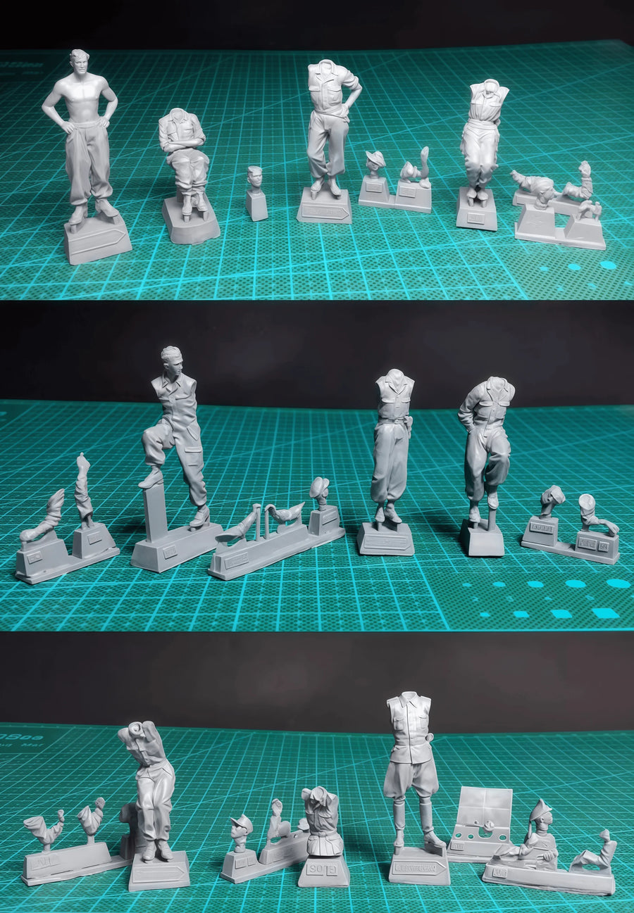 WWII German Tiger I Tank Crew 10-Figure Set 1/35 Resin Kit - 1/35 resin model view 3