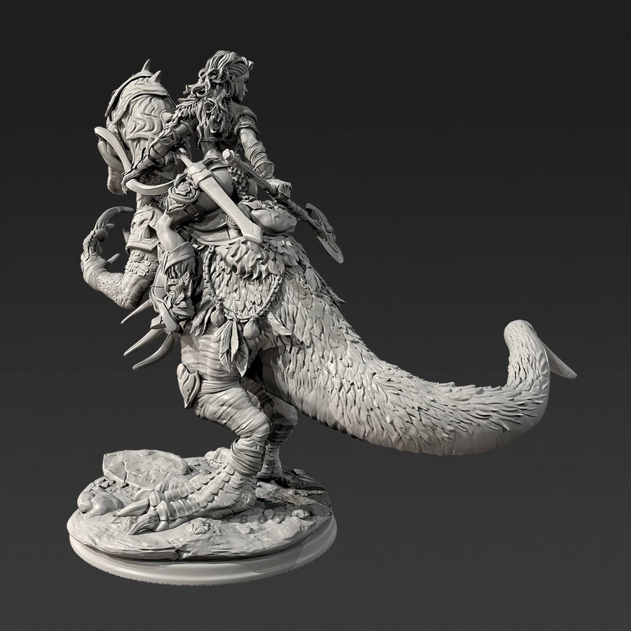 Dragon Rider Warrior 75mm Resin Figure Kit - 75mm resin model view 2
