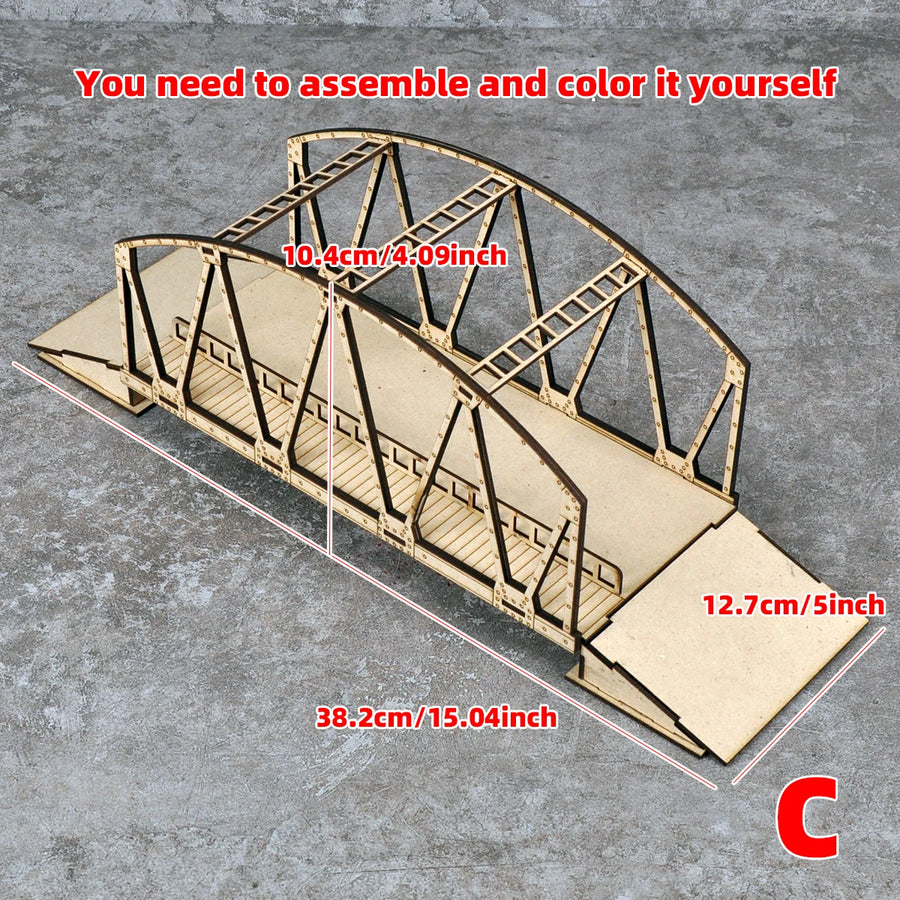 Steel Reinforced Wooden Bridge 1:72 Resin Terrain Diorama Kit - 1/72 resin model view 4