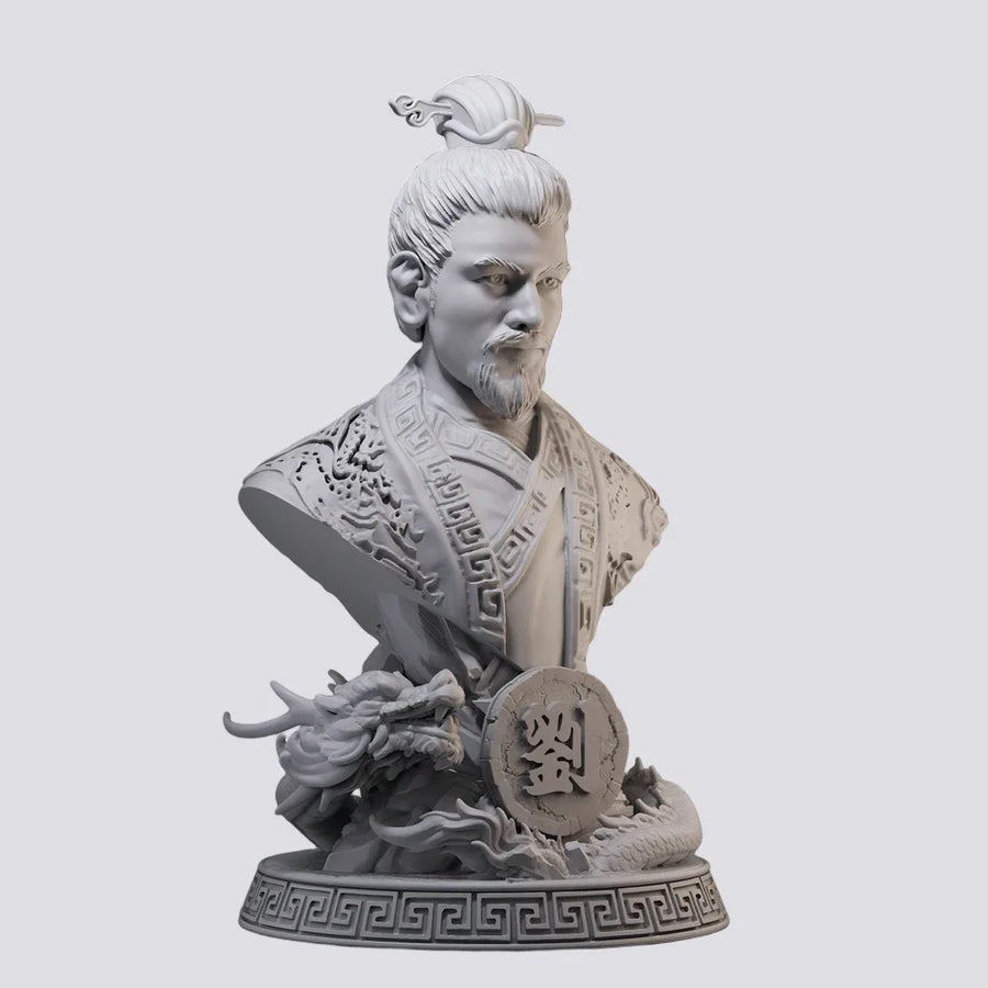 Chinese Historical General with Dragon Base 60mm Resin Bust - 60mm resin model view 6