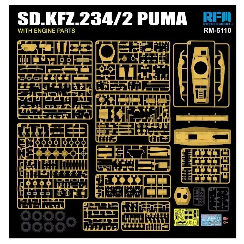 German Sd.Kfz.234/2 Puma Armored Car 1/35 Resin Model Kit - 1/35 resin model view 5