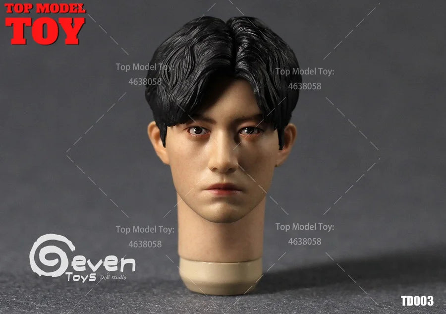 Asian Male Head Sculpt with Movable Eyes 1/6 Resin Figure Kit - 1/6 resin model view 3