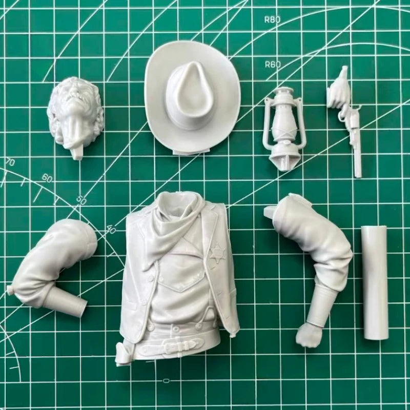 Wild West Sheriff with Lantern 1/10 Resin Bust - 1/10 resin model view 5