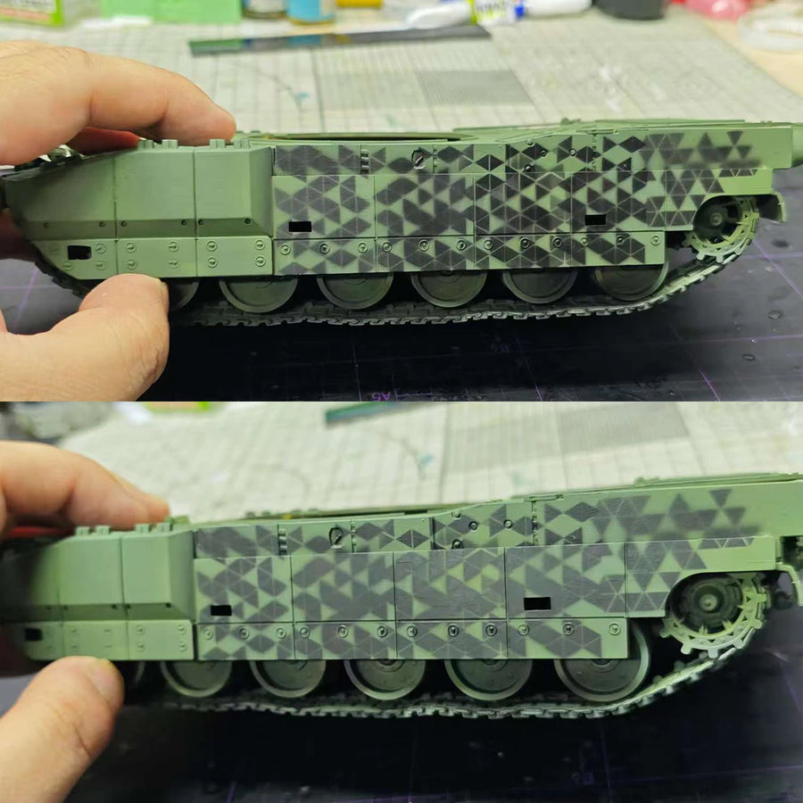 Metal Airbrush Stencil for Resin Model Kits - Diamond Pattern Detail Tool - resin model view 4