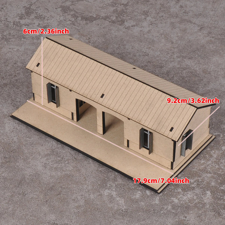 European Railway Station Bungalow Building 1:72 Resin Terrain Kit - 1/72 resin model view 2