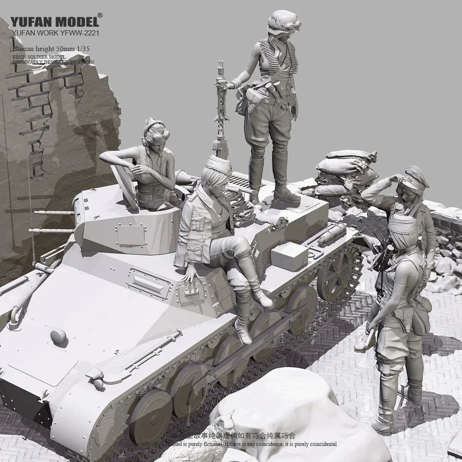 WWII Tank Crew Diorama Set 1/35 Resin Figure Kit - 1/35 resin model view 3