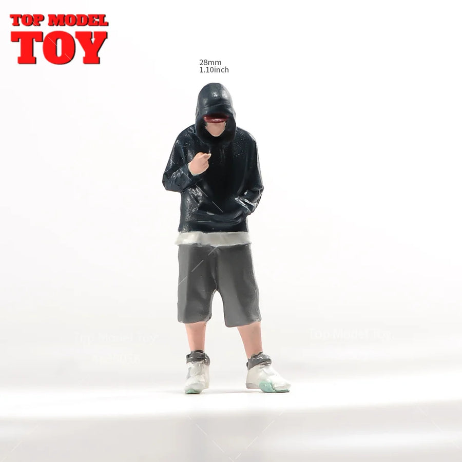 1/64 Casual Street Boy Hoodie Figures Resin Diorama Kit - 1/64 resin model view 6