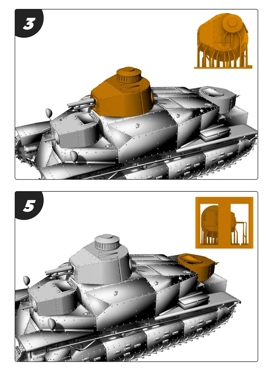 Japanese Type 91 Heavy Tank 1/35 Resin Model Kit - 1/35 resin model view 2