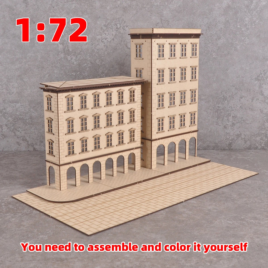 European Street Corner Buildings 1/72 Resin Model Kit - 1/72 resin model view 6