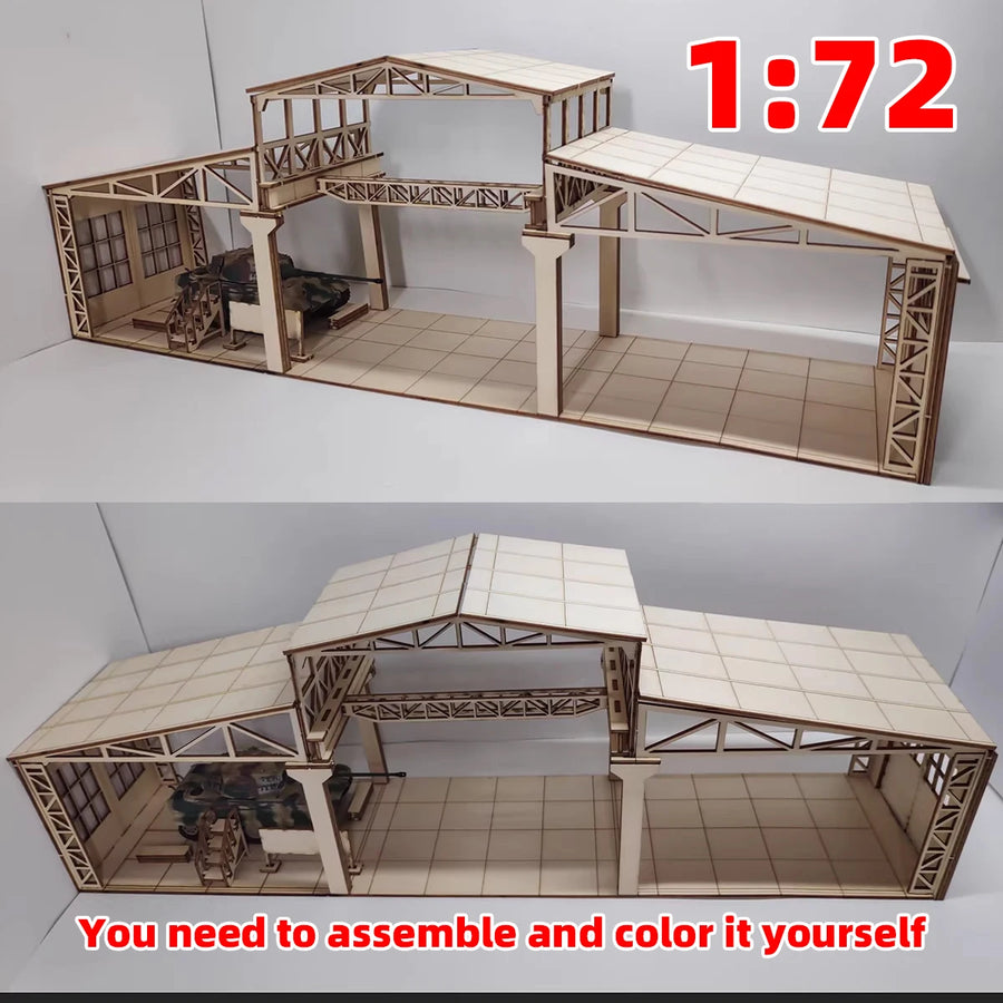 Factory Floor Repair Workshop 1/72 Resin Terrain Diorama Kit - 1/72 resin model view 3