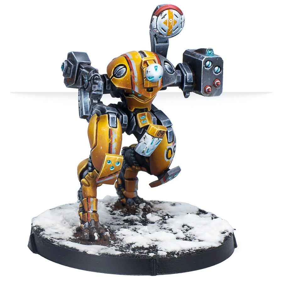 Yellow & Black Combat Robot with Weapons Resin Figure Kit - resin model view 3