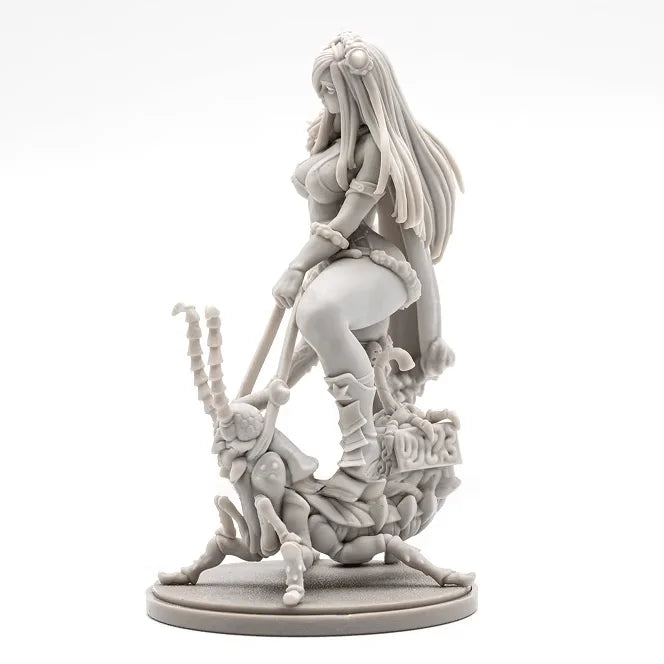Fantasy Elf Sorceress with Demon Companion 75mm Resin Figure Kit - 75mm resin model view 2