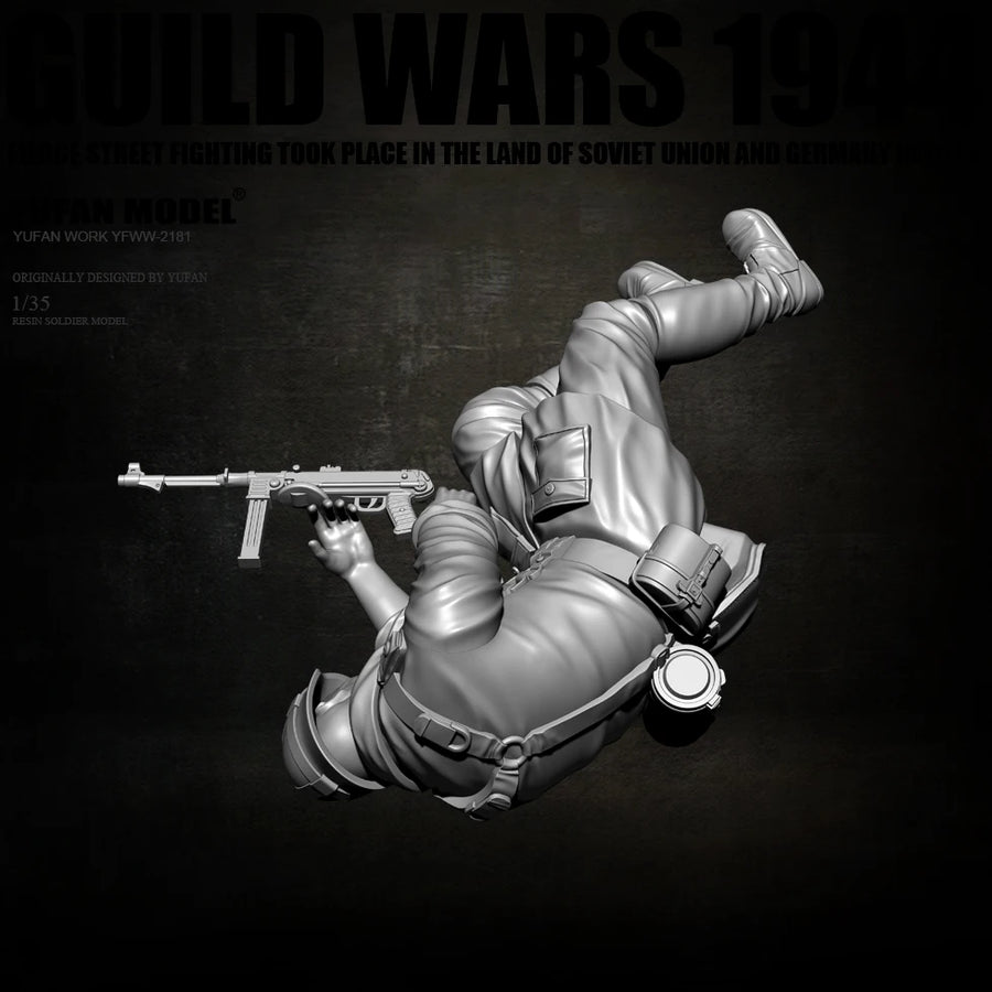 Soviet Soldier in Combat Gear 1/35 Resin Figure Kit - 1/35 resin model view 4