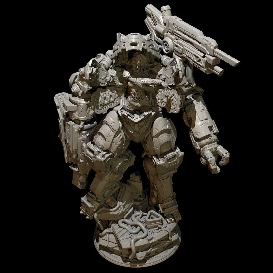 Heavy Combat Trooper with Cannon - 75mm Resin Figure Kit - 75mm resin model view 4