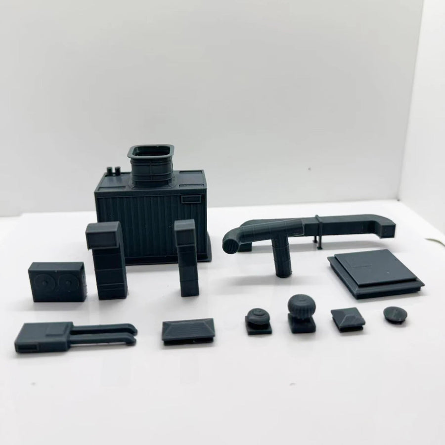 Cooling Tower Ventilation System with Air Ducts 1/220 Resin Model Kit - unpainted resin model kit
