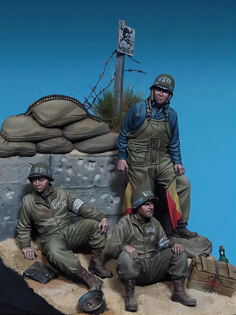 WWII American Soldiers Trench Diorama 1/35 Resin Figure Set - 1/35 resin model view 2