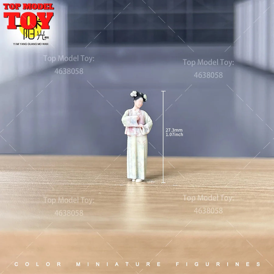 Qing Dynasty Girl in Traditional Hanfu 1/64 Resin Figure - 1/64 resin model view 6