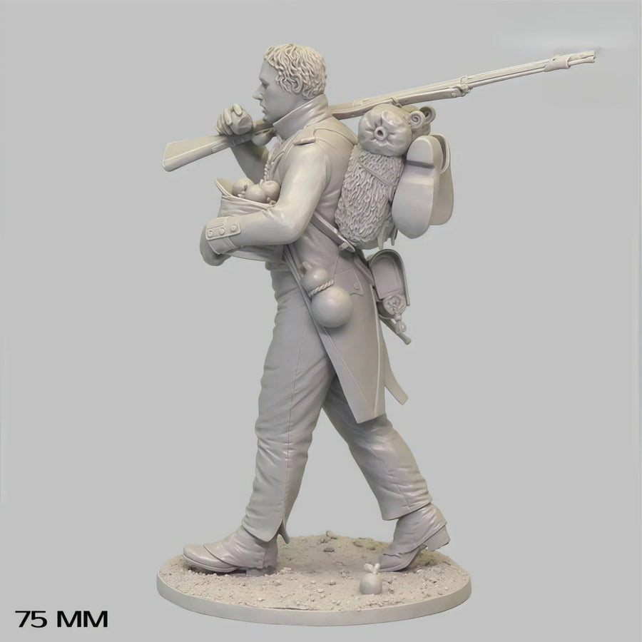 Napoleonic French Line Infantry Musketeer 75mm Resin Figure - 75mm resin model view 4
