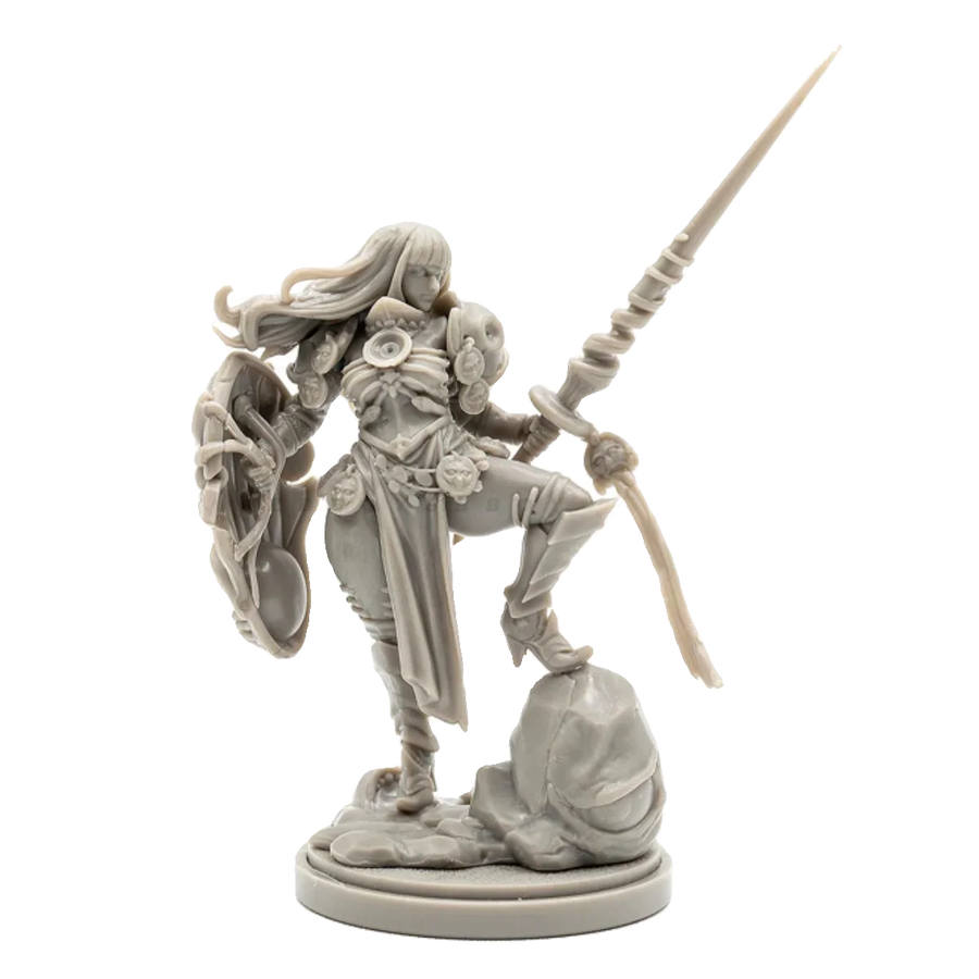 Fantasy Warrior Princess with Spear 38mm Resin Figure Kit - 38mm resin model view 3