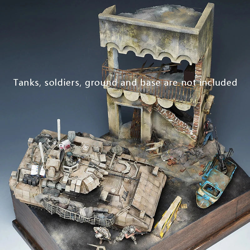 War-Damaged Modern Building Complex 1/35 Resin Diorama Kit - 1/35 resin model view 3
