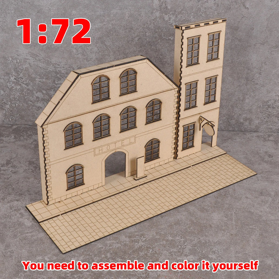 European Street Building Complex 1/72 Resin Diorama Kit - 1/72 resin model view 4