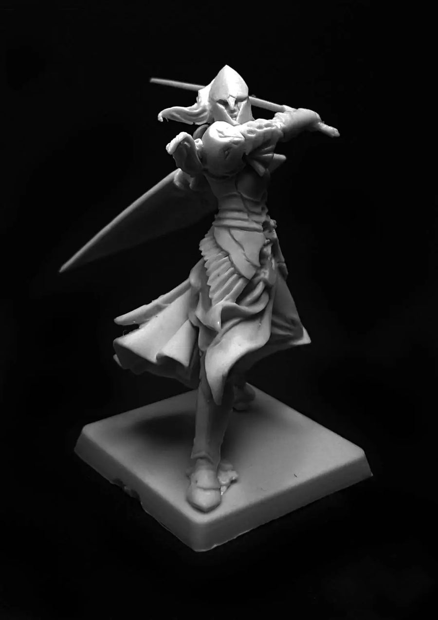 Female Swordmaster Warrior 33mm Resin Figure Kit - 33mm resin model view 2