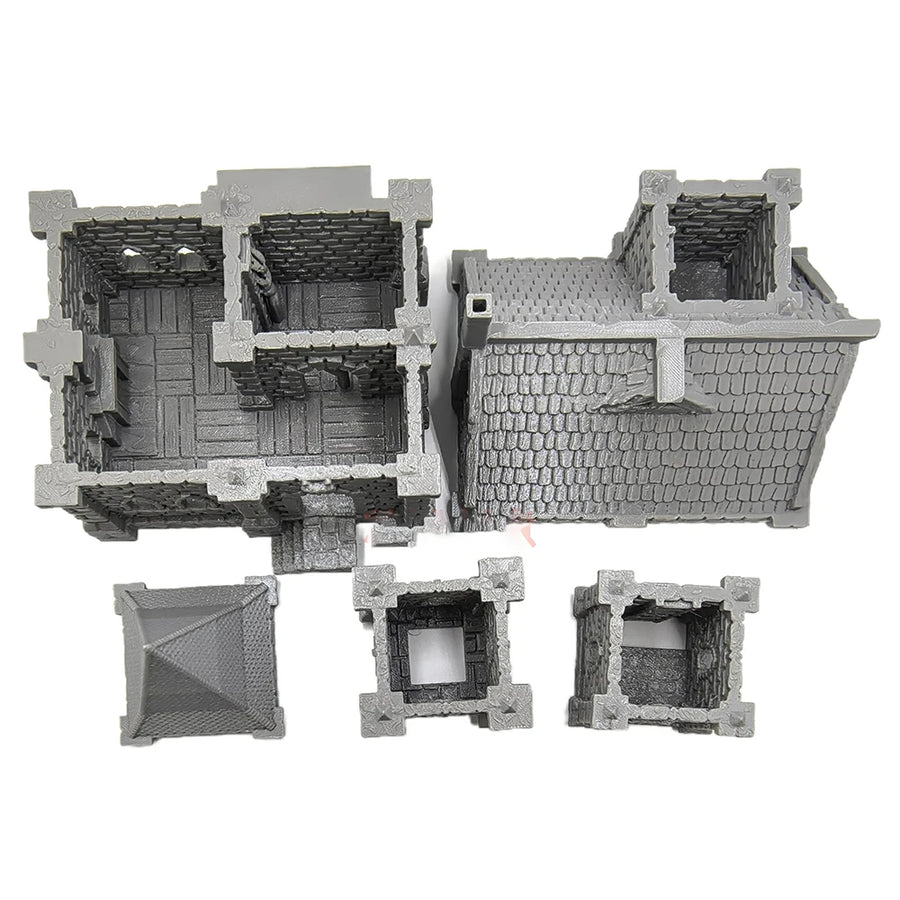 Medieval Stone Church Tower Resin Terrain Kit - Tabletop Gaming Diorama - resin model view 2