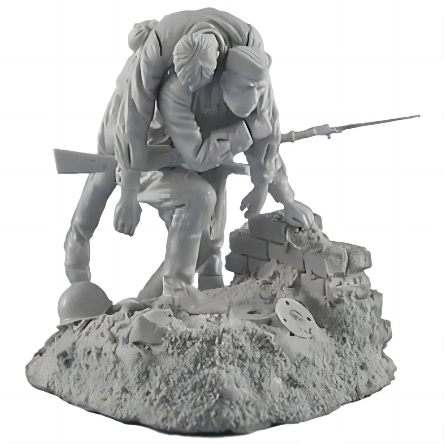 WWII Soldier Scaling Wall 1/35 Resin Diorama Figure Set - 1/35 resin model view 3